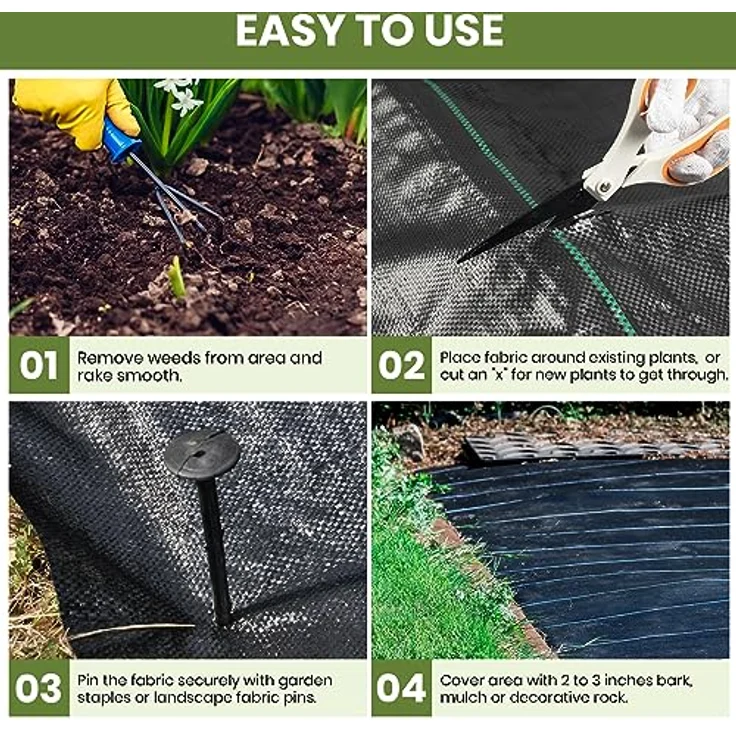 Velway Unkrautvlies Garten Extra Stark 1,2x15m, Wasserdurchlässiges und reißfestes Bodengewebe für Garten, Hochbeet und Einfahrt, Schwarz – Bild 5