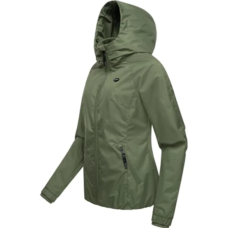 Ragwear Dizzie, Damen Arbeitsjacke, wasserdicht und winddicht mit Kapuze, grün, Größe S – Bild 2