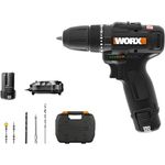 WORX WX121 Akku-Schlagbohrschrauber 12V, 3-in-1, bürstenlos, 38Nm, 2-Gang-Getriebe, kompakt mit Akku und Ladegerät im Koffer