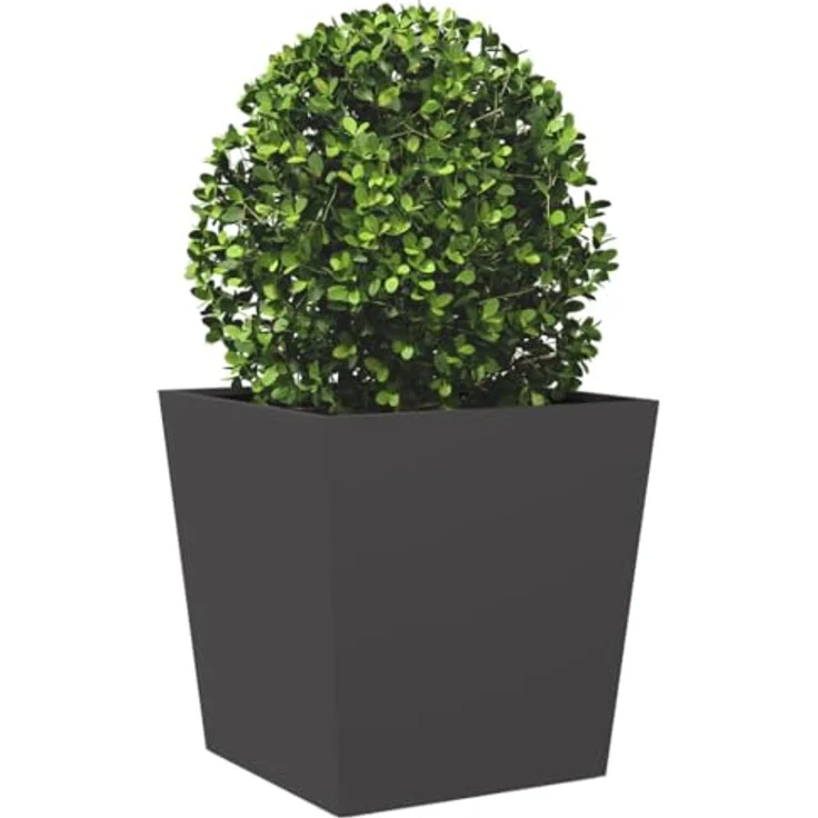 vidaXL Pflanzkübel Schwarz 50x50x50 cm Stahl, rostbeständig und strapazierfähig – Bild 3