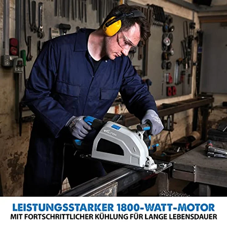 Evolution S210CCS 210mm Kreissäge aus Stahl - sofort bearbeitbar, ohne Hitze, Grat und Funken - inkl. Klinge aus Baustahl – Bild 2