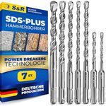 S&R SDS-Plus Hammerbohrer-Set für Beton, Stein & Granit, 5-12mm - Hochwertige Zentrierspitze, Antivibrationskontrolle und Spiralgeometrie