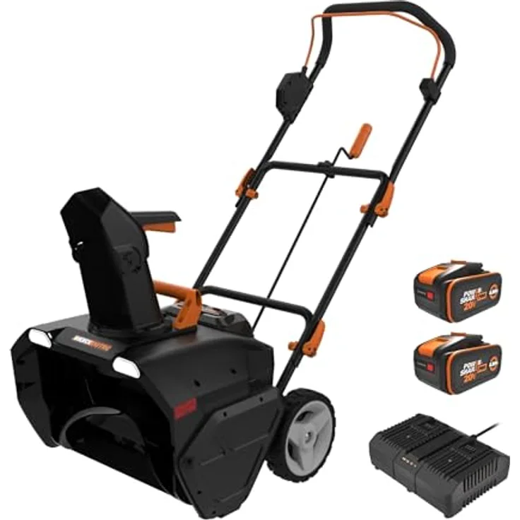 Worx Nitro WG471E, Akku-Schneefräse 40V mit 51 cm Räumbreite, bürstenloser Motor, leise und leistungsstark