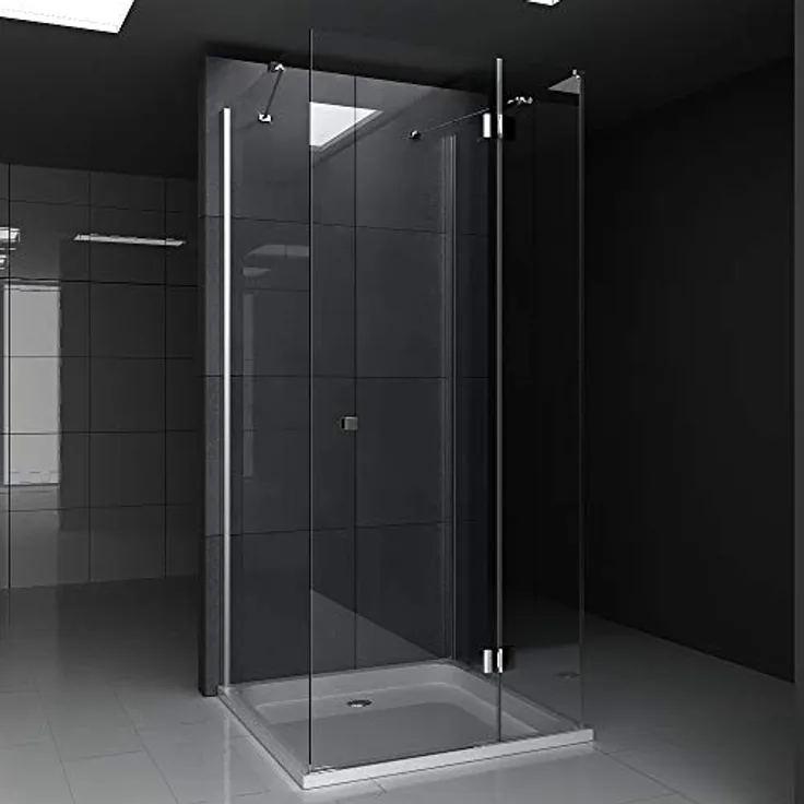 Alpenberger U-förmige Eckdusche, 3-seitige Duschkabine aus 6 mm ESG-Sicherheitsglas mit Antikalk Nano Beschichtung, BxT: 100x100 cm