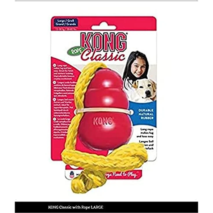 KONG Classic Ball mit Seil,, 1 Stück (1er Pack) – Bild 1