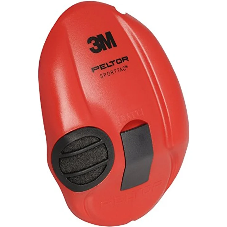 3M Peltor SportTac Impuls-Kapselgehörschutz für Jäger und Sportschützen, inklusive Batterie AAA, SNR 26 dB, 1 Stück, STAC-RD, schwarze und rote Schalen – Bild 4