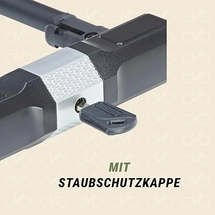 Prophete Bügelschloss, 12 mm starkes Schloss mit Gummiummantelung und Rahmenhalterung, schwarz – Bild 4