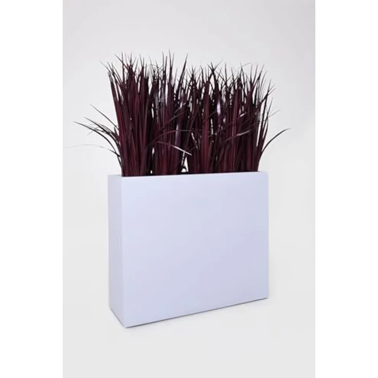 VIVANNO Pflanzkübel Fiberglas ELEMENTO auf Rollen, weiß matt, 88x30x75 cm, ideal als Raumteiler und Sichtschutz – Bild 7