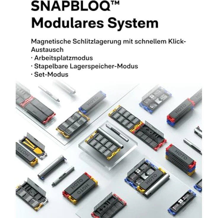 HOTO SNAPBLOQ™ S-A01 Mini Elektro Schraubendreher Set, Magnetische Präzisions-Schraubendreher mit 3 Gängen Drehmoment, Aluminium-Gehäuse, ideal für Reparaturen an Handy, Laptops, Brillen und Uhren – Bild 5