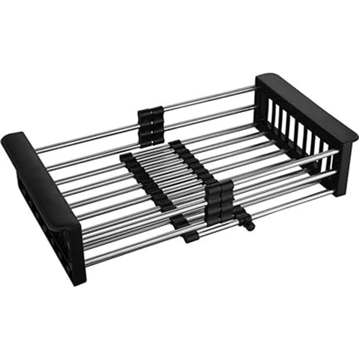 Faizee Möbel Granitspüle 76x44+Spülkorb (Armatur wählbar) - Schwarz, Einbauspüle mit Abtropffläche – Bild 2
