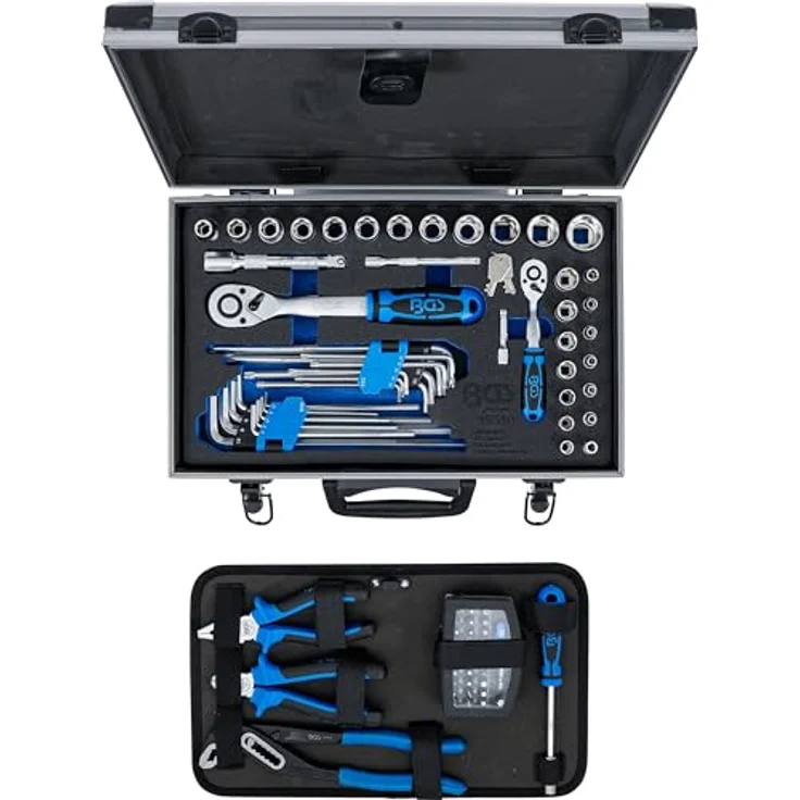 BGS TECHNIC Universal-Werkzeugkoffer 85-tlg., stabiler Hartschalenkoffer mit Chrom-Vanadium Werkzeugen und schmutzabweisender MDF-Beschichtung – Bild 8