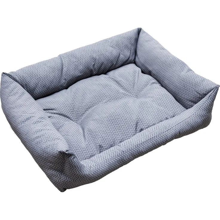 Ollesch Tierbett Helge L 80 x B 60 cm grau, für Hunde und Katzen mit erhöhtem Rand zum Einkuscheln