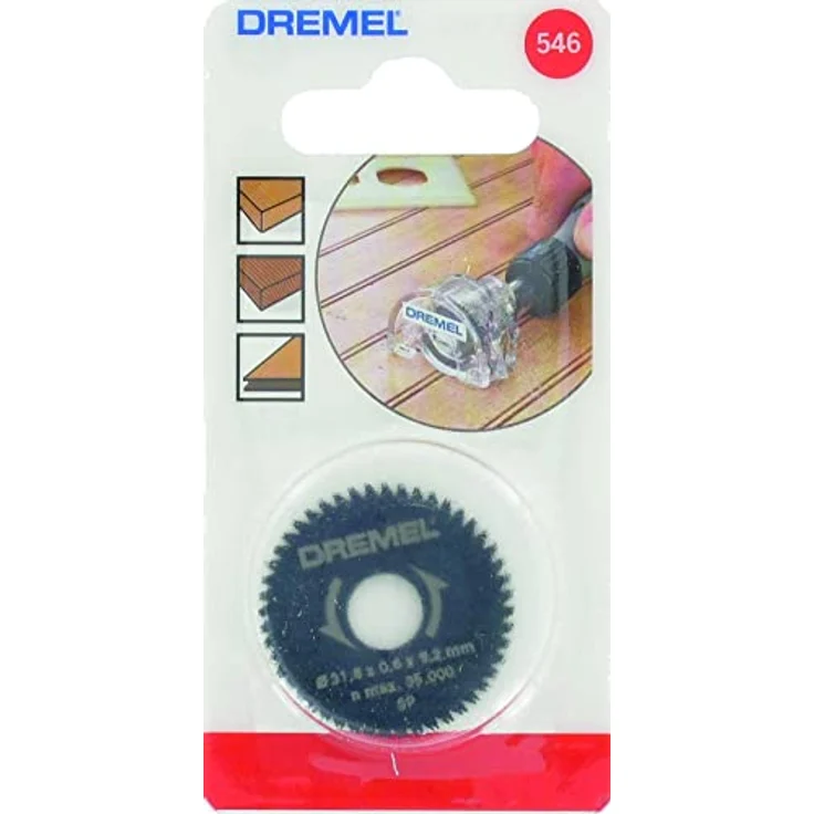 Dremel 546 Kreissägeblattern (Zubehörsatz für Kreissägevorsatz 670 mit 2 Trennscheiben 31,8mm zum Schneiden und Trennen von Holz, Laminate, Spanplatten, Sperrholz) – Bild 6