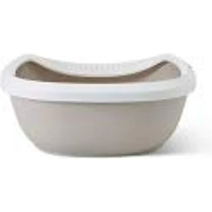 Nobby Katzentoilette Gizmo, Katzentoilette mit abgerundetem Rand und geringer Einstiegshöhe, mokka/weiß – Bild 4