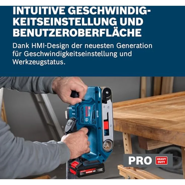Bosch Professional GBS18V-75, Akku-Bandschleifer mit bürstenlosem Motor, inkl. 80er Gitterschleifband und Staubbeutel – Bild 4