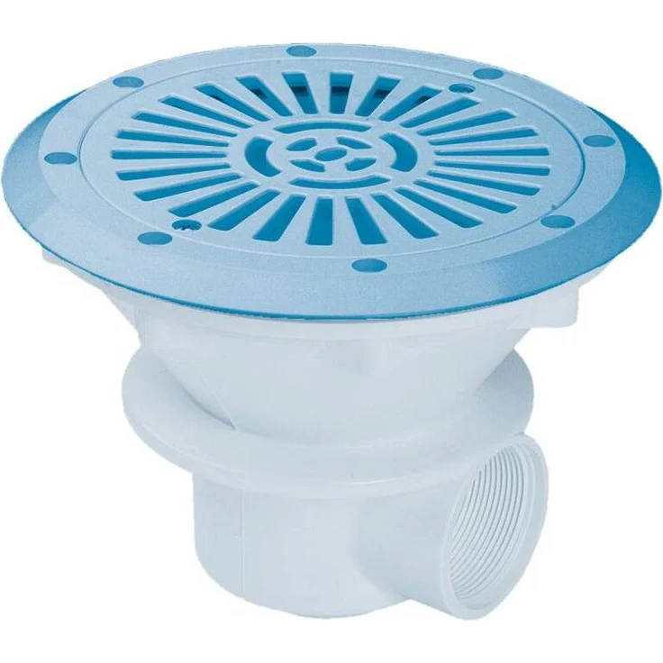 Astralpool Bodenablauf Ø 230 mm, UV-stabilisiert für Polyester- und Betonpools, hellgrau