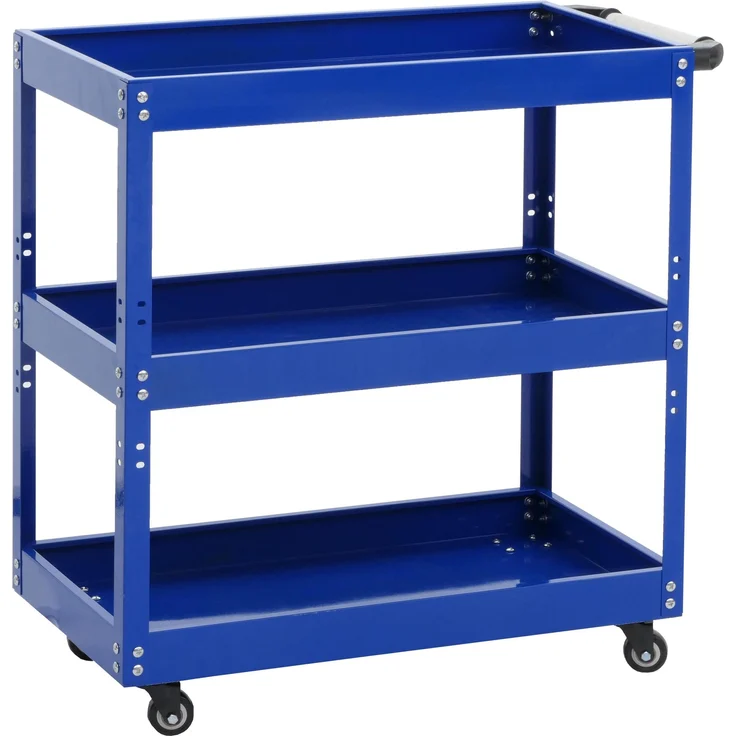 MCW Werkzeugwagen + Montagewagen M25-W, 3 geräumige Ladeflächen, bis 150 kg belastbar, ergonomischer Handgriff, mit Feststellbremse