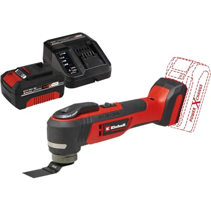 Einhell Professional TP-MG 18 Li BL, Akku-Multifunktionswerkzeug mit Bürstenlosem Motor, 3 Funktionen: Schleifen, Sägen, Schaben, inkl. 4,0 Ah Akku
