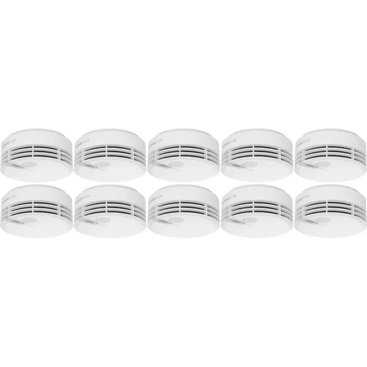 Hekatron Rauchwarnmelder 10er Set inkl. 10 Jahres-Batterie, Stand-Alone Rauchmelder mit Q-Prüfsiegel