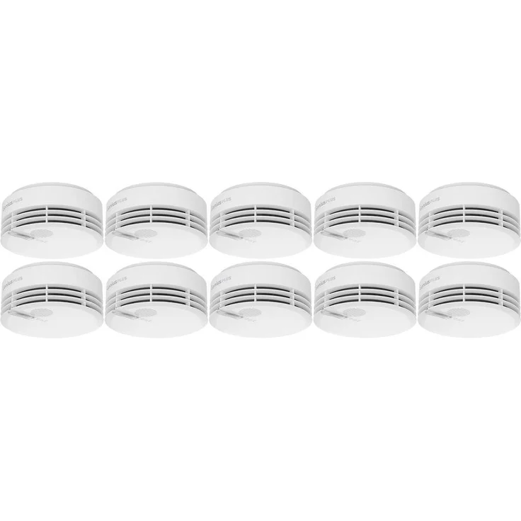 Hekatron Rauchwarnmelder 10er Set inkl. 10 Jahres-Batterie, Stand-Alone Rauchmelder mit Q-Prüfsiegel