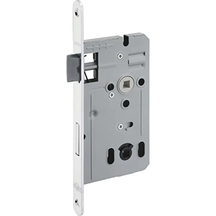 Dormakaba Einsteckschloss ergo WC, Dornmaß 55 mm, verzinkter Stahl silberfärbig, 8 mm Nuss, Lochmittelabstand 38 mm