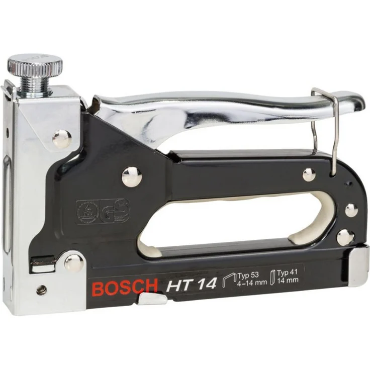 BOSCH Hammertacker Handtacker HT 14, Allroundtacker in robuster Ganzstahlausführung, gepolsterte Griffmulde, schwarz - Preisvergleich – Bild 1