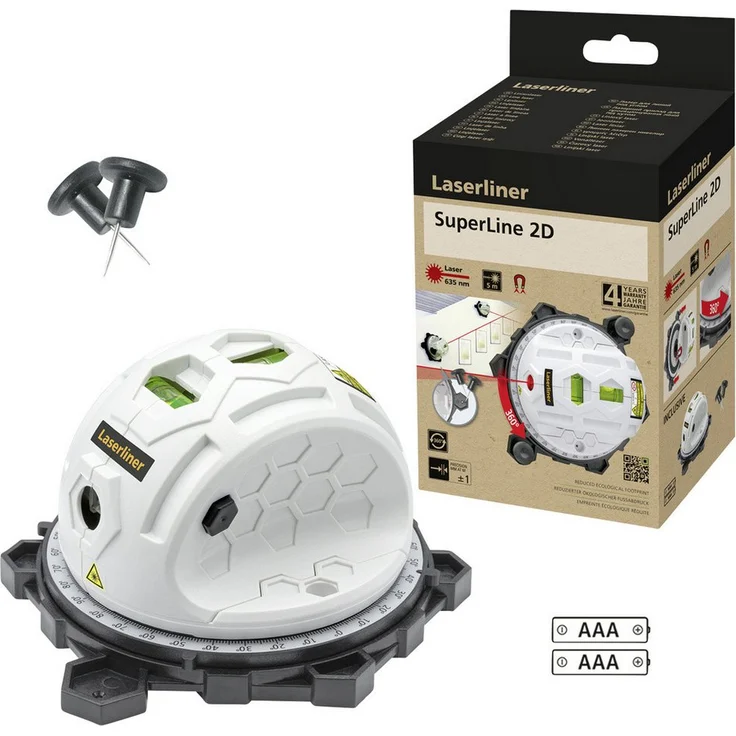 LASERLINER Wasserwaage Laserliner SuperLine 2D 081.110E, Digitale Wasserwaage mit recyceltem Kunststoffgehäuse