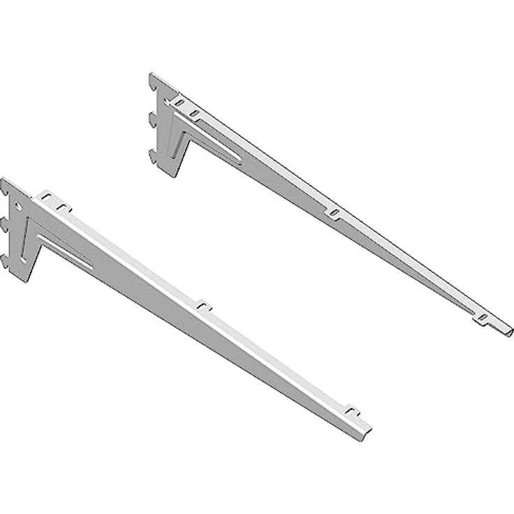 Element System Winkelträger Regalträger 1-reihig, 2 Stück, 5 Abmessungen, 3 farben, Länge 48 cm für Holzböden, Wandschiene, weiß, 18133-00050 – Bild 2