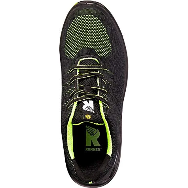 ruNNex RUNNEX® S1P-ESD-Sicherheitshalbschuhe SportStar, schwarz/grün, mit durchtritthemmender Zwischensohle und ESD-Schutz – Bild 4