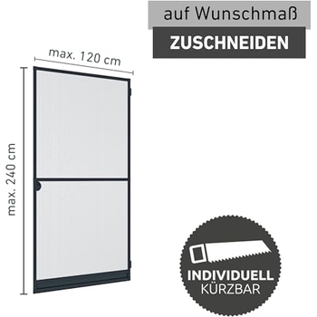 Robuster Fliegenvorhang Für Holztüren – 80 Cm Breit, Inkl. Montagehaken, Viele Farben (Made In England)