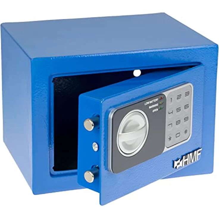 HMF 46126-05 Safe Tresor klein mit Zahlenschloss, Möbeltresor | 23 x 17 x 17 cm | Blau – Bild 1