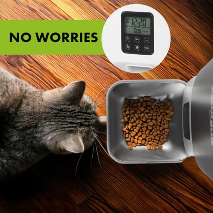Greenblue Automatic Pet Food Dispenser GB393, 6L Futterspender mit App-Steuerung, grau – Bild 2