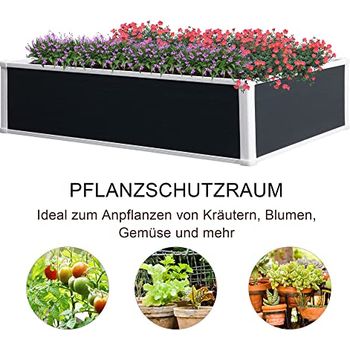 Outsunny Hochbeet Blumenkasten Pflanzkasten mit Drainagefunktion