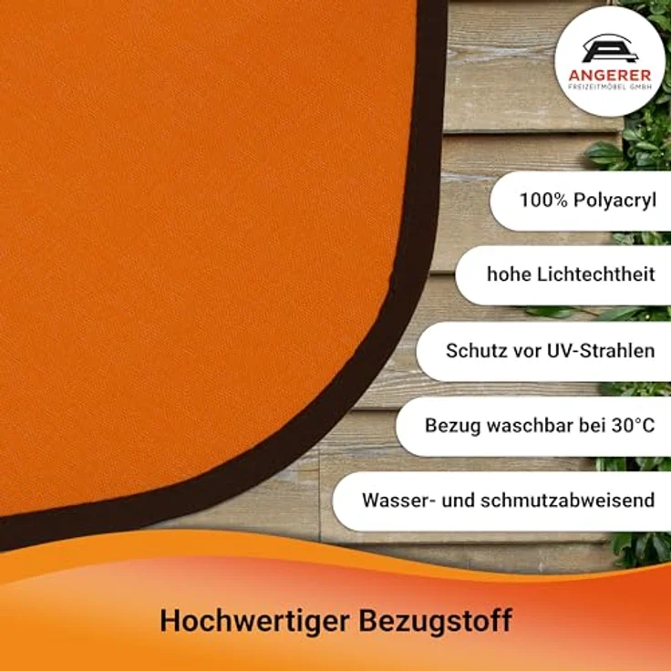 Angerer Klemmmarkise Exklusiv, 150 cm Orange, mit Handkurbel, UV-beständig, wasserabweisend, höhenverstellbar, einfache Montage ohne Bohren, Made in Germany – Bild 3