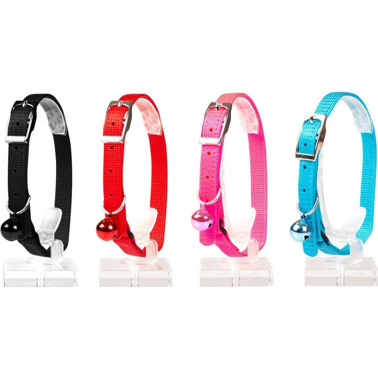 DUVO+ Katzen-Halsband Uni 2, verstellbares Nylon-Halsband mit Sicherheitsmechanismus, 20-30 cm, verschiedene Farben