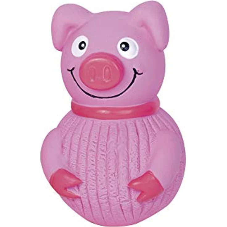 Nobby Latex Schwein, 12 cm, Tierspielzeug mit Squeaker und Steh-auf Funktion – Bild 1