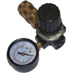 Aerotec Druckluft-Druckminderer 1/4 Zoll, max. 12 bar mit horizontalem Manometer und Schnellkupplung