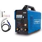 Scheppach Elektroschweißgerät WIG2000-Multi TIG&MMA 200A für Edel-/Stahl, Fe, Schweißgerät mit 2-Takt- und 4-Takt-Modus, Spot Time Funktion, Pulse Funktion, Tragegriff, 7,8 kg, blau - Preisvergleich