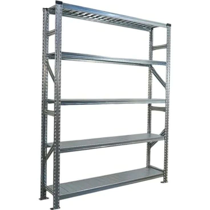 Proregal PROXIMO Metallregal, 200 x 300 x 32 cm, schraubenlos, 5 Böden, Traglast 130 kg pro Boden, verzinkter Stahl – Bild 4
