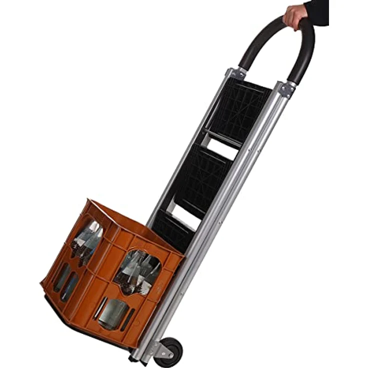 Generisch Mehrzweckleiter/Sackkarre mit Rollen/Multifunktionsleiter klappbar mit 3 Stufen belastbar bis 100kg – Bild 6