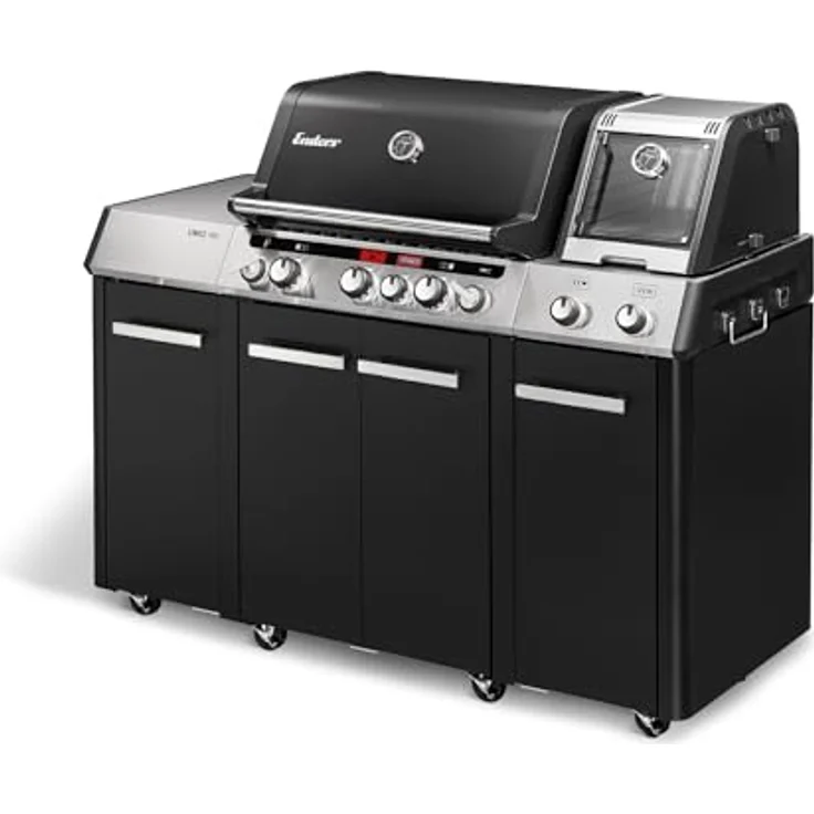 Enders Gasgrill UNIQ PRO 3 IKO Cruster, 3 Edelstahlbrenner, Switch Grid, 800° Grad Turbo Zone, CRUSTER, Delicater-Ofen, Seitenkocher, 24,9kW, schwarz #8606 – Bild 1