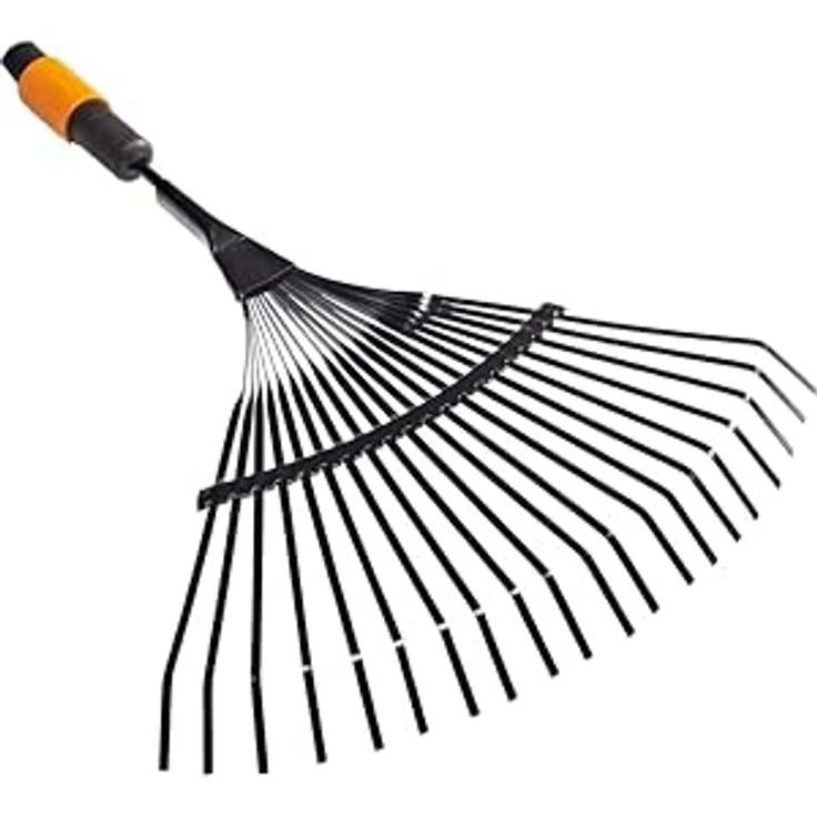 Fiskars Fächerbesen, Werkzeugkopf, Mit 20 Zinken, Breite: 43 cm, Stahl-Zinken, Schwarz-Orange, QuikFit, 1000644 – Bild 4