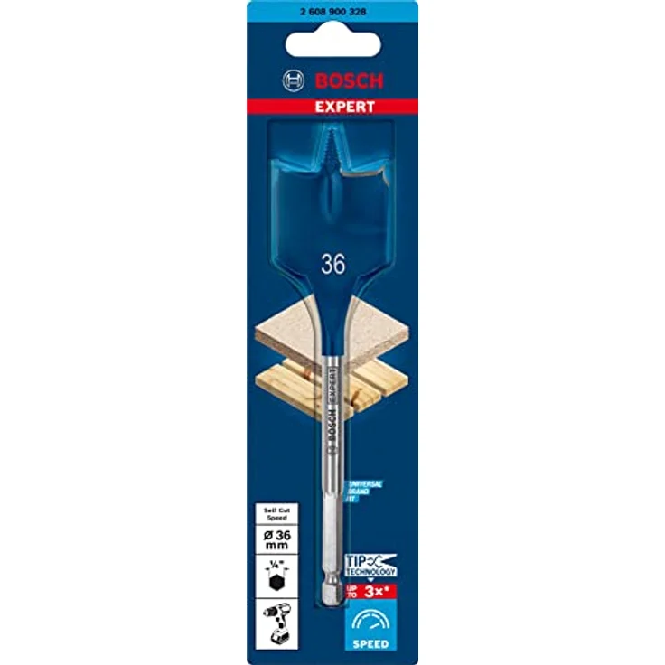 Bosch Flachfräsbohrer Expert Selfcut Speed, 36 mm, Gesamtlänge 152 mm, Sechskantschaft, für schnelles Bohren in Holz – Bild 2