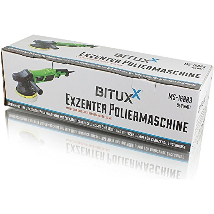 Bituxx Exzenter Poliermaschine MS-16003, 950W mit elektronischer Drehzahlregelung, grün und schwarz – Bild 7