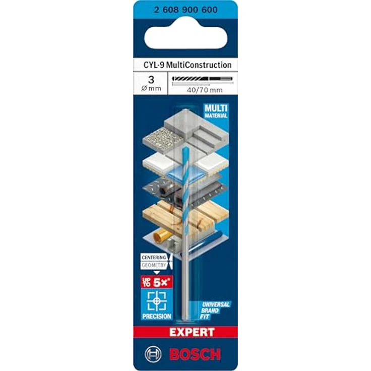 Bosch EXPERT CYL-9 Multi Construction Bohrer, Ø 3,00 mm für Beton und weiche Fliesen, präzises Bohren mit Centering Geometry – Bild 2
