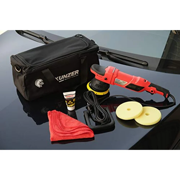 KUNZER 7PME15 - Exzenter-Poliermaschine 950W inkl. 125mm Klettteller Tasche mit Bügel- Haltegriff 2 – Bild 2