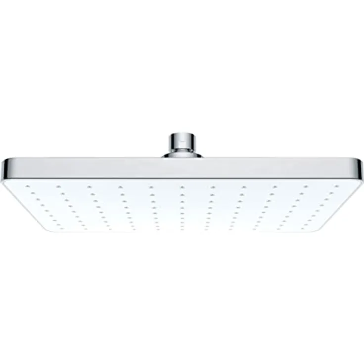 WENKO Duschkopf, Nie wieder Kalk, Automatic Cleaning, Duschbrause, Antikalk mit automatischer Reinigungsfunktion, Regendusche, Eckig, Chrom, (B x L): 25 x 17 cm