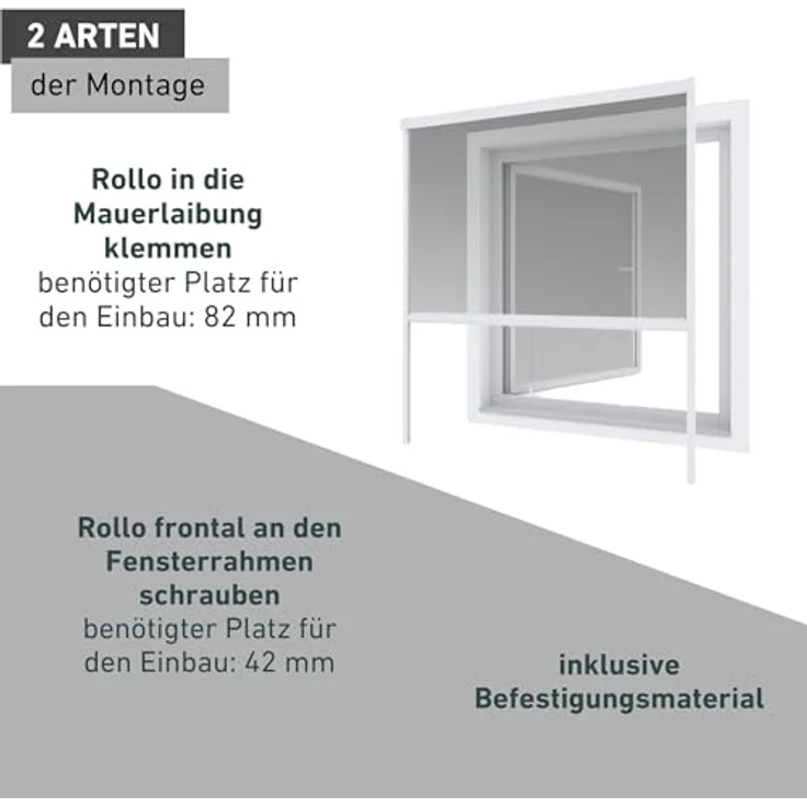 Windhager Insektenschutzrollo PLUS, transparent, verschraubt, reißfestes Fiberglasgewebe, BxH: 130x160 cm – Bild 6