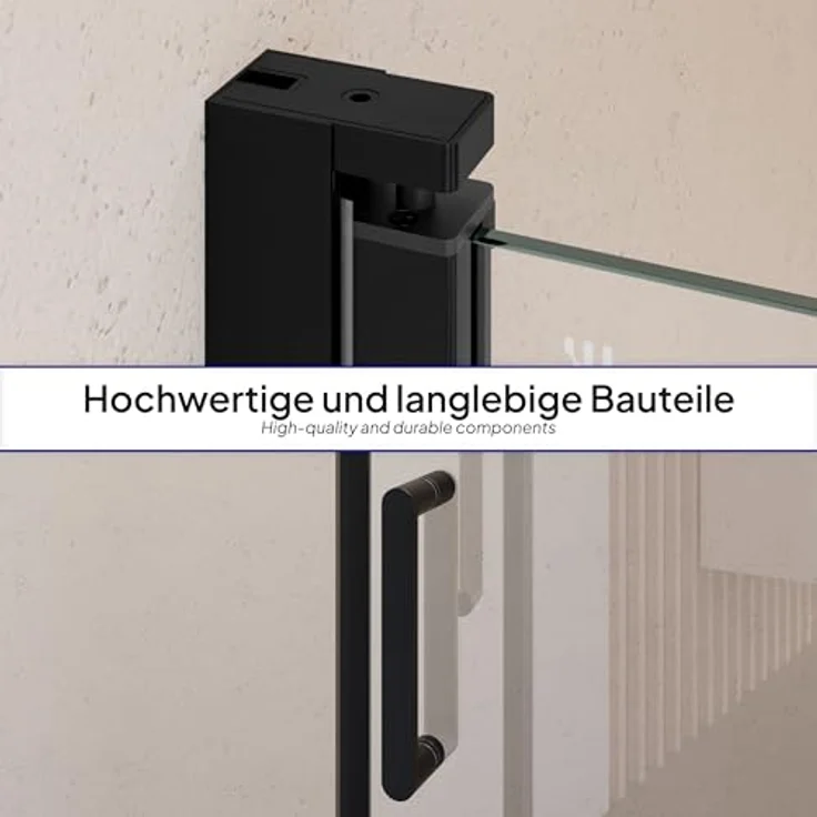 i-flair Duschtür 70-73 cm, Höhe: 180 cm, aus 6 mm durchsichtigem Sicherheitsglas mit magnetischer Dichtung und Nano-Beschichtung – Bild 5