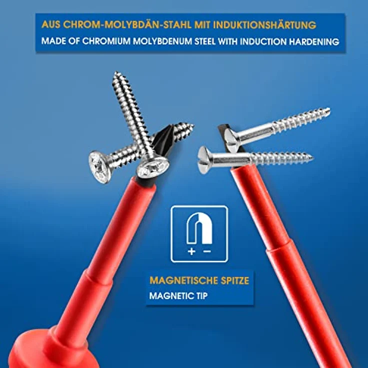 S&R VDE Elektriker Schraubendreher Satz 7-tlg, isoliert bis 1000 V AC, magnetische Spitzen, gelochte Ergo-Griffe, Profi-Qualität – Bild 4